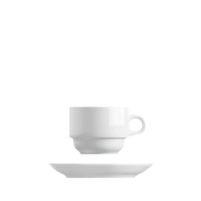 Šálek s podšálkem, bílý, 190 ml, Basic 