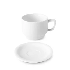 Šálek stoh s podšálkem, bílý, 180 ml, Time Šálek stoh s podšálkem, bílý, 180 ml, Time