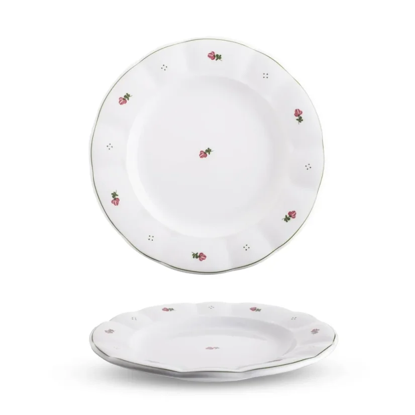 Talíř mělký , červené kvítky, 28 cm, Benedikt - 1. republika Talíř mělký , červené kvítky, 28 cm, Benedikt - 1. republika