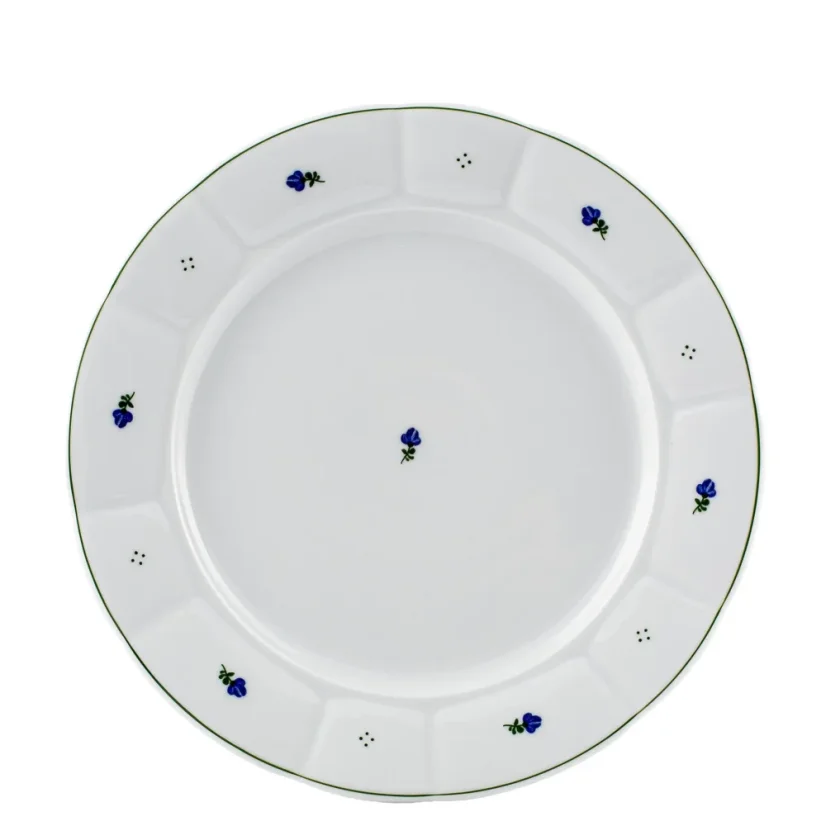 Talíř mělký , modré kvítky, 26 cm, Benedikt - 1. republika