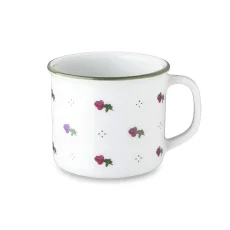 Retro hrnek, červené kvítky, 400 ml, Retro mugs 