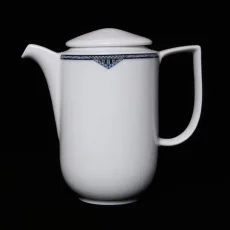 Konvice kávová s víčkem, barevný lem, 1 l, Charleston 