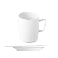 Šálek vysoký s podšálkem, bílý, 330 ml, Time Šálek vysoký s podšálkem, bílý, 330 ml, Time