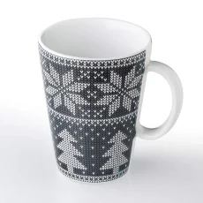 Šedý hrnek, 270 ml, Zimní dekor Šedý hrnek, 270 ml, Zimní dekor