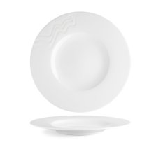 Talíř dezertní se širokým okrajem, bílý, 17 cm, Melodie