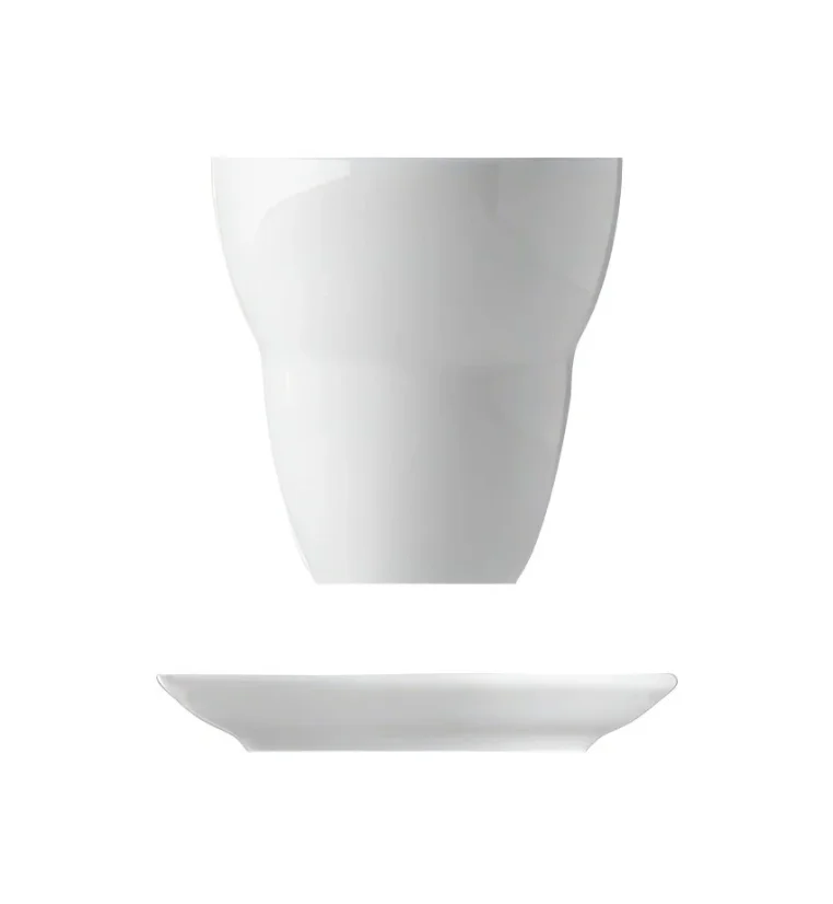 Šálek bez ouška s podšálkem, bílý, 300 ml, Basic 