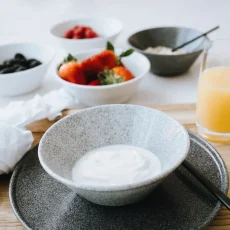 Miska Granit 15 cm, světle šedá s glazurou