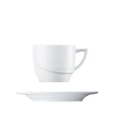 Šálek s podšálkem, bílý, 110 ml, Atlantis Šálek s podšálkem, bílý, 110 ml, Atlantis