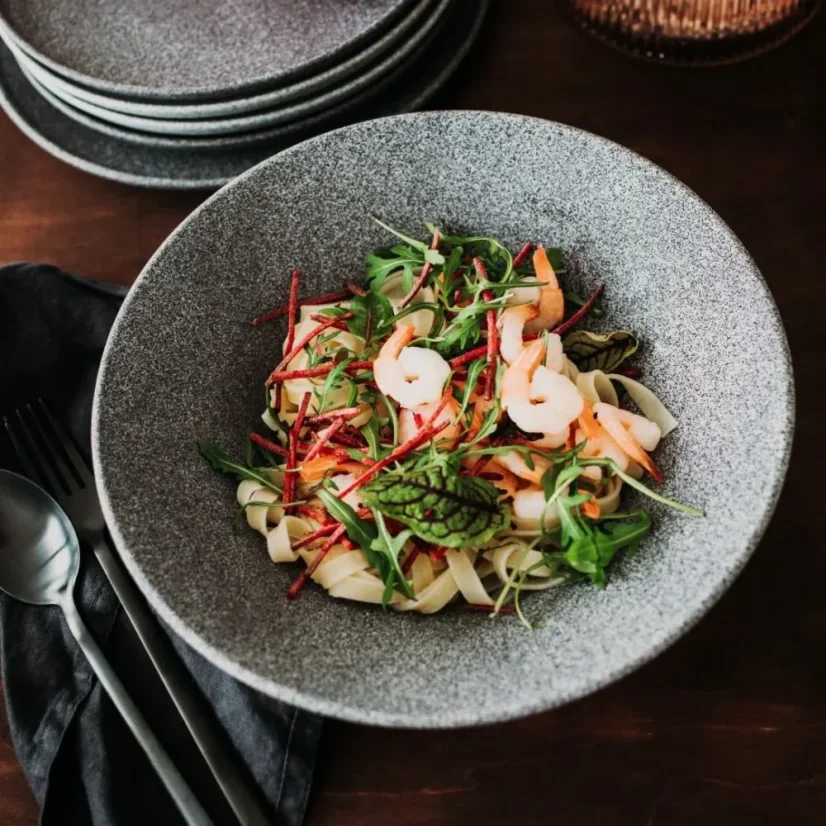 Pasta talíř Granit tmavě šedý, raw bez glazury