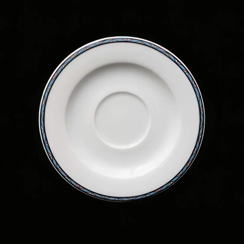 Podšálek, barevný lem, 16 cm, Charleston 