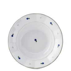 Talíř hluboký, modré kvítky, 24 cm, Benedikt - 1. republika