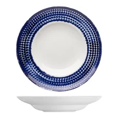 Pasta talíř, modrý dekor, 29 cm, Points Pasta talíř, modrý dekor, 29 cm, Points