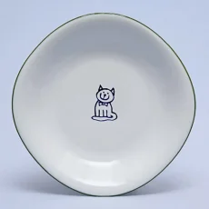 Talíř hluboký - kočička, zelená linka, 22 cm, Dětský dekor Kamarádi Talíř hluboký - kočička, zelená linka, 22 cm, Dětský dekor Kamarádi