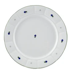Talíř mělký , modré kvítky, 28 cm, Benedikt - 1. republika