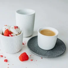 Podšálek k espresso šálkům, Granit raw, 14 cm