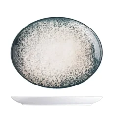 Podnos oválný, s dekorem, 28 cm, Vintage