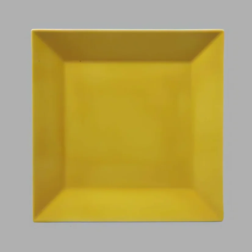 Talíř dezertní, hranatý, žlutý, 21,7 cm, Actual 