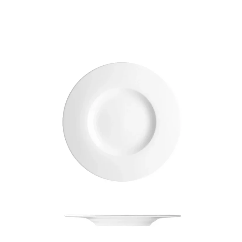 Talíř dezertní se širokým okrajem, bílý, 17 cm 