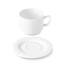 Šálek stoh s podšálkem, bílý, 270 ml, Time Šálek stoh s podšálkem, bílý, 270 ml, Time