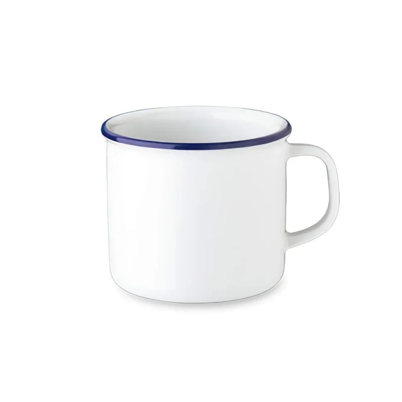 Retro hrnek, modrý lem, 300 ml, Retro mugs 