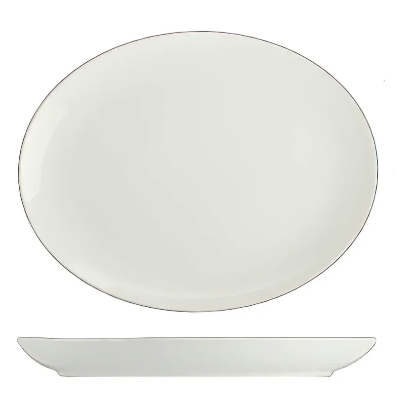 Podnos oválný, krémový, 32 cm 