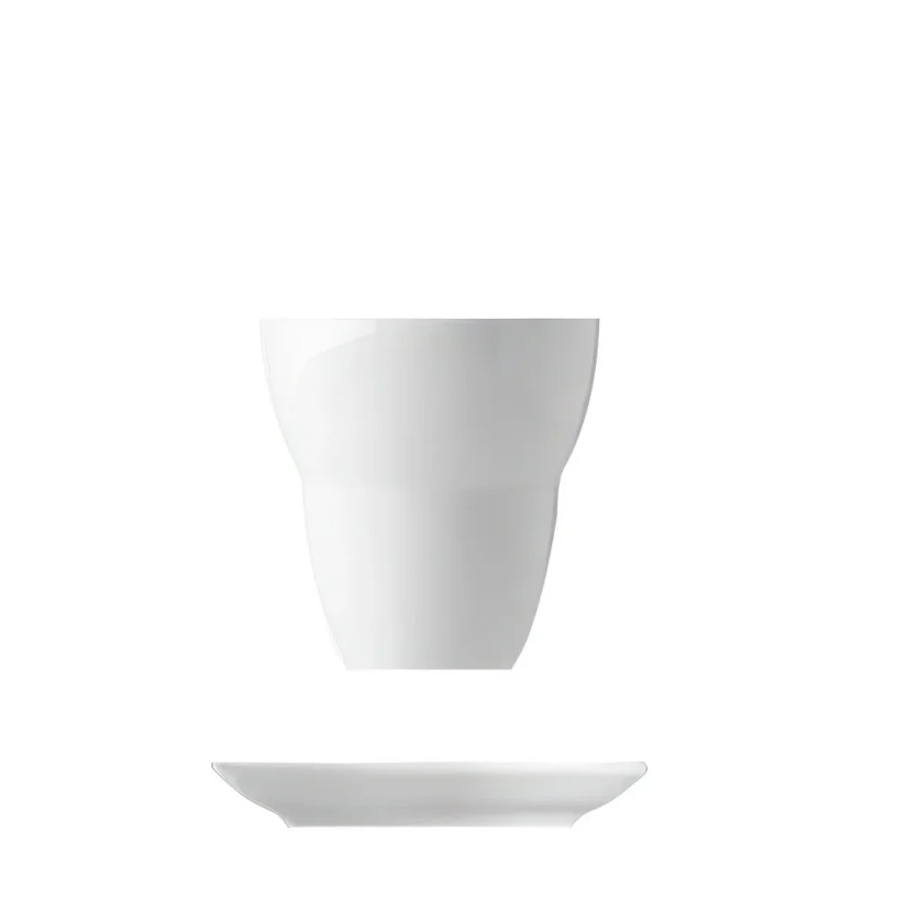 Šálek bez ouška s podšálkem, bílý, 180 ml, Basic 