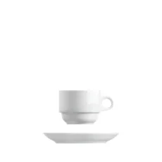 Šálek s podšálkem, bílý, 110 ml, Basic 