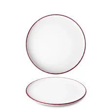 Mělký talíř, červená linka, 26 cm, Optimo hand painted