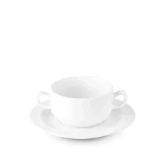 Šálek na polévku s podšálkem, bílý, 300 ml, Aqua Šálek na polévku s podšálkem, bílý, 300 ml, Aqua