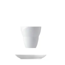 Šálek bez ouška s podšálkem, bílý, 90 ml, Basic 