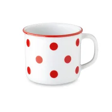 Retro hrnek, červené puntíky, 400 ml, Retro mugs 