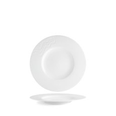 Talíř dezertní se širokým okrajem, bílý, 17 cm, Melodie