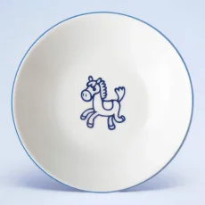 Miska - koník, 16 cm, modrý lem, Dětský dekor Kamarádi 