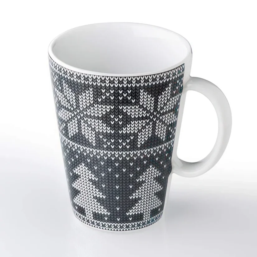 Šedý hrnek, 270 ml, Zimní dekor Šedý hrnek, 270 ml, Zimní dekor