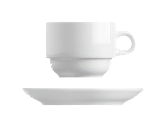 Šálek s podšálkem, bílý, 190 ml, Basic 