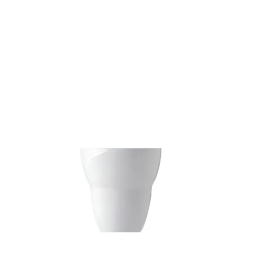 Bílý šálek bez ouška ze soupravy Basic, 90 ml.