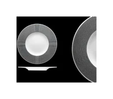 Talíř dezertní, černobílý, 17 cm, Gramofon 