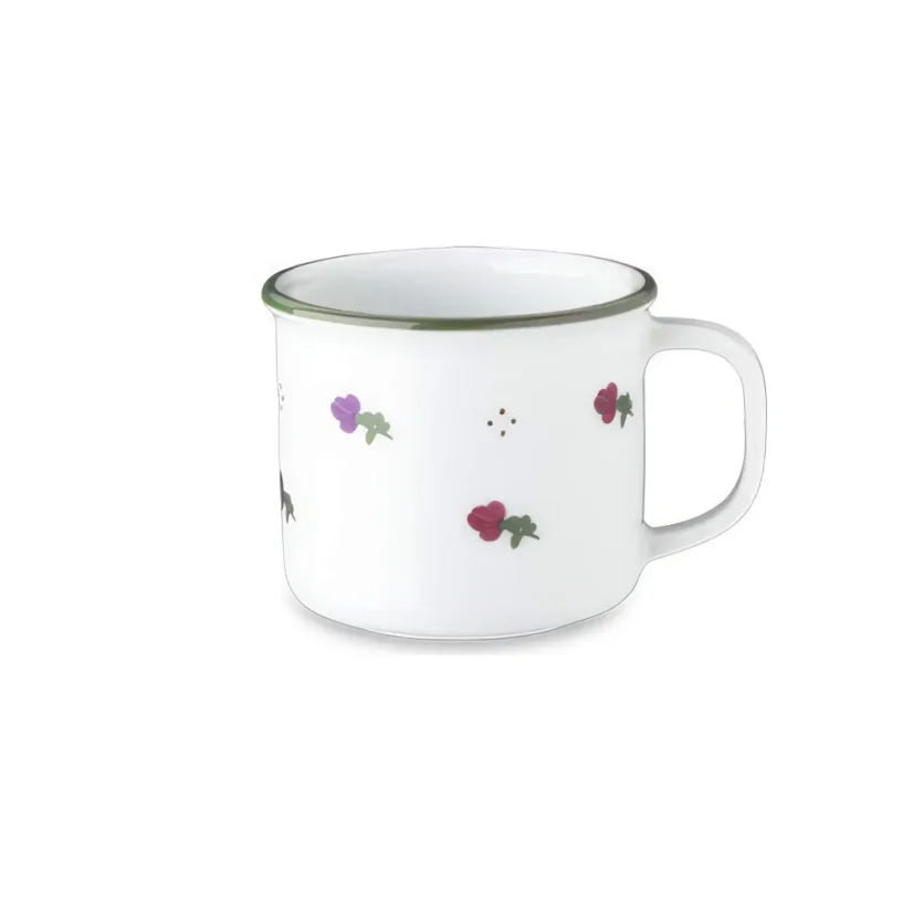 Retro hrnek, červené kvítky, 210 ml, Retro mugs 