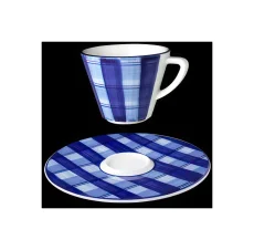 Šálek s podšálkem, modrý vzor, 80 ml, Indigo Canvas & Flora 