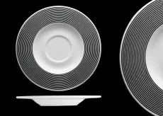 Podšálek, černobílý, 17 cm, Gramofon 