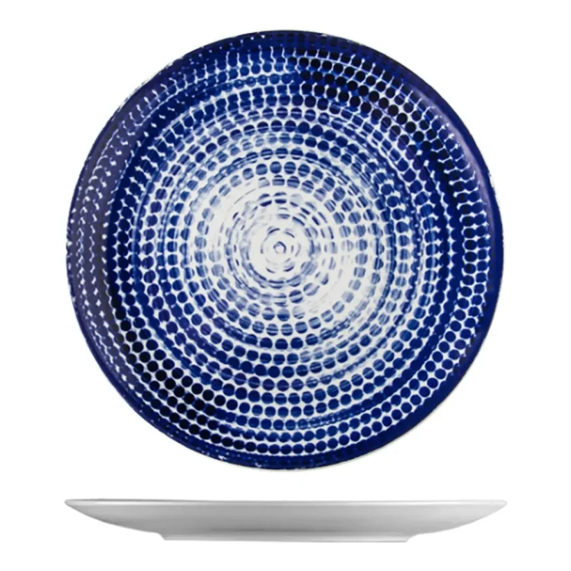 Mělký talíř "coup", modrý dekor, 27 cm, Points Mělký talíř "coup", modrý dekor, 27 cm, Points