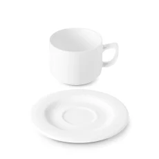Šálek stoh s podšálkem, bílý, 200 ml, Time Šálek stoh s podšálkem, bílý, 200 ml, Time
