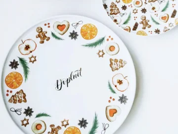Porcelán s vánočním dekorem - Vhodné do mikrovlnky - ne