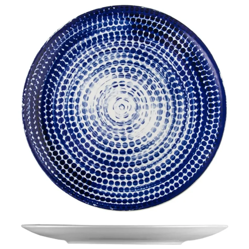 Mělký talíř "coup", modrý dekor, 30 cm, Points Mělký talíř "coup", modrý dekor, 30 cm, Points