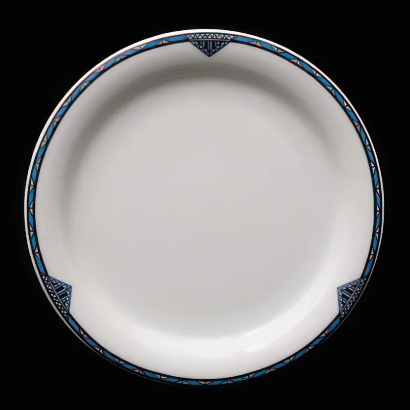 Talíř mělký, barevný lem, 31 cm, Charleston 